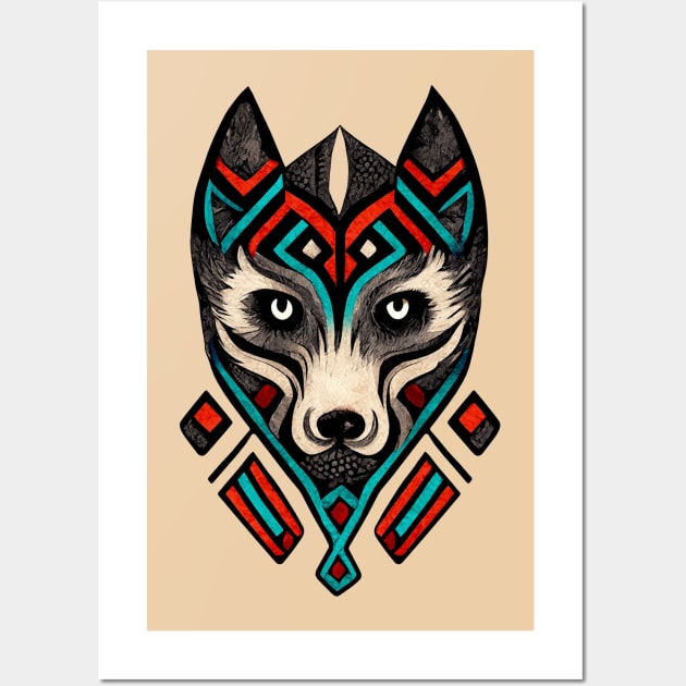 Aztec Wolf III Wall Art by CatyArte